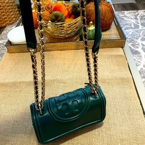 Tory Burch deep green mini bag